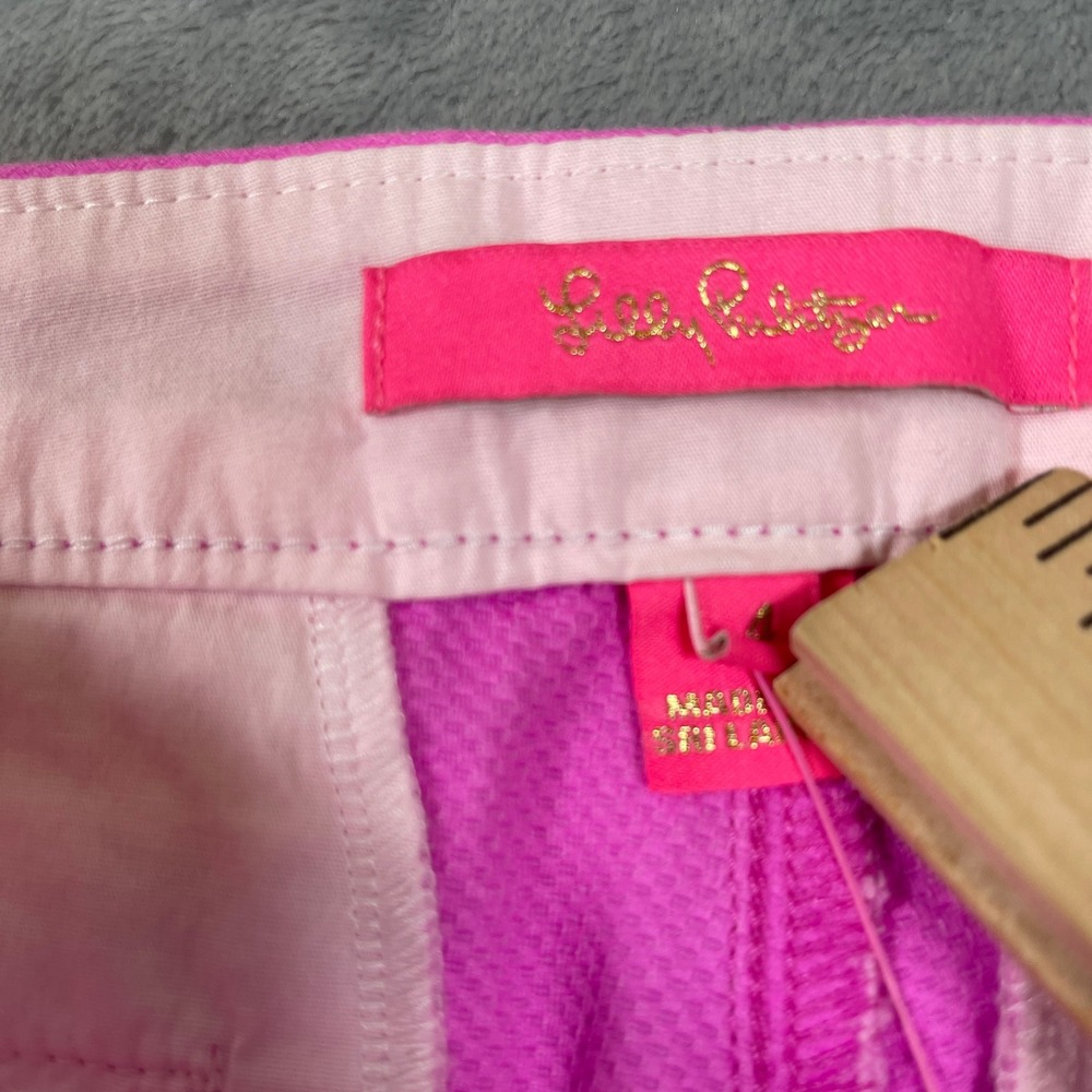 Lilly Pulitzer Buttercup Stretch Shorts Scalloped Hem Amethyst Pink 4 007997 - Picture 4 of 9